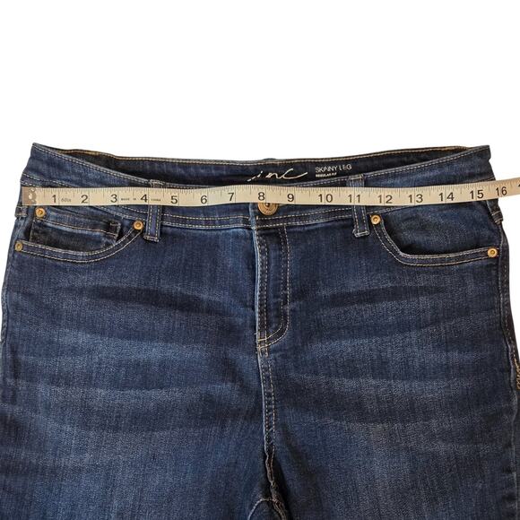 INC International Concepts Regular Fit Dark Wash Skinny Jeans Stretch Size 10 - Picture 5 of 10